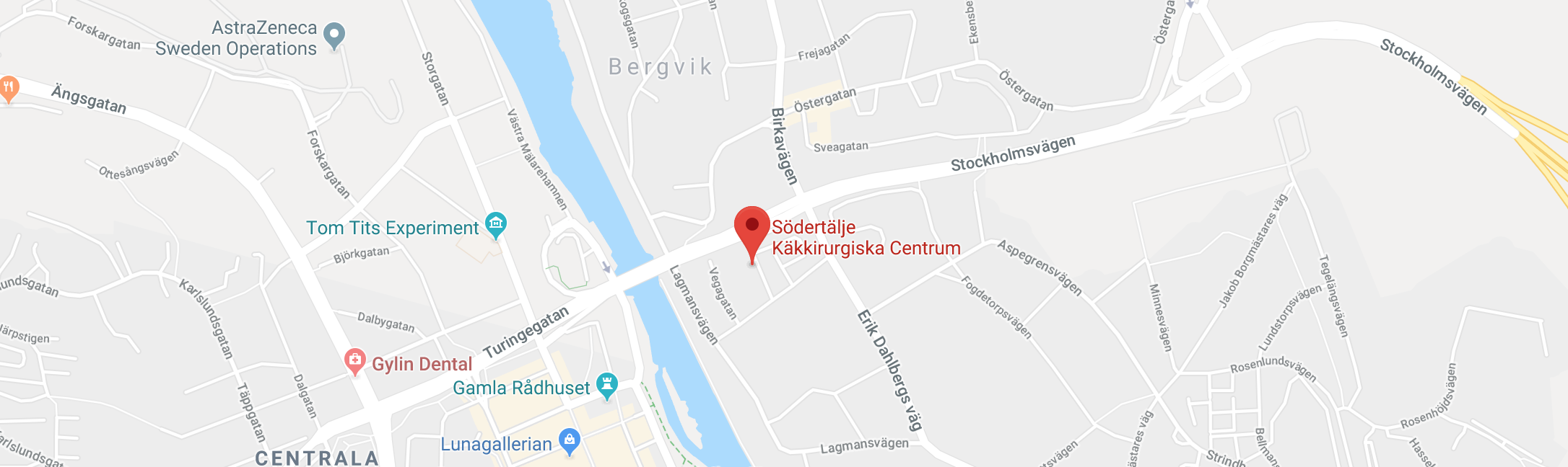 Bild på karta till Södertälje Käkkirurgiska Centrum